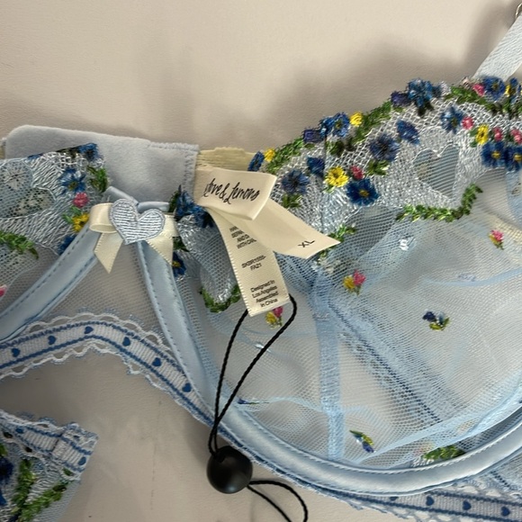 For Love and Lemons Blue Bra (XL) and Thong Set (L) - Picture 5 of 5